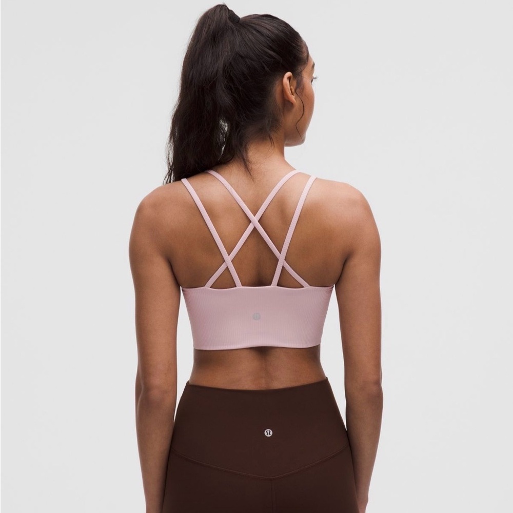 SOLD❌ Lululemon Like a Cloud Ribbed Longline Sports Bra Pink Haze Size 6 - Picture 2 of 10